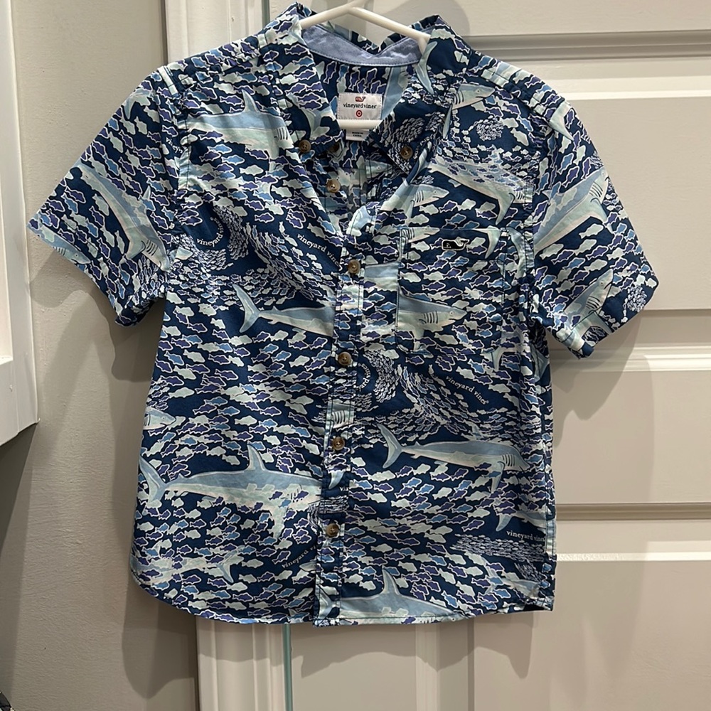 Vineyard Vines/Target shark print button up polo